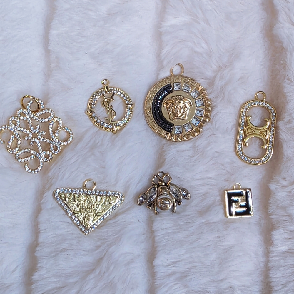 Elegant Gold and Silver Charm Necklace Set